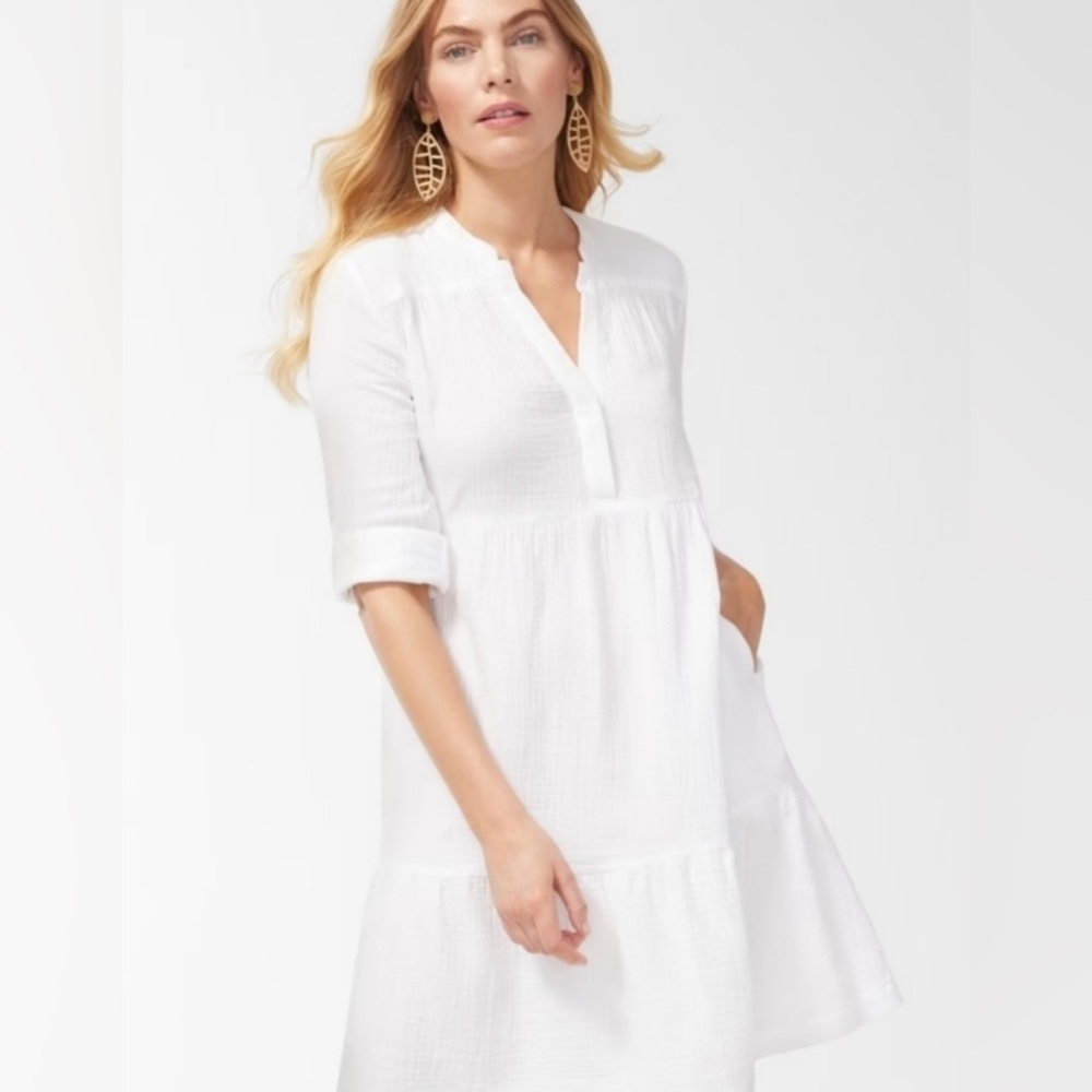 Chico’s white gauze dress